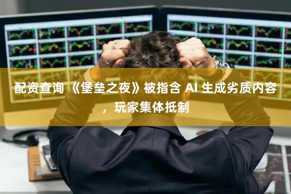 配资查询 《堡垒之夜》被指含 AI 生成劣质内容，玩家集体抵制